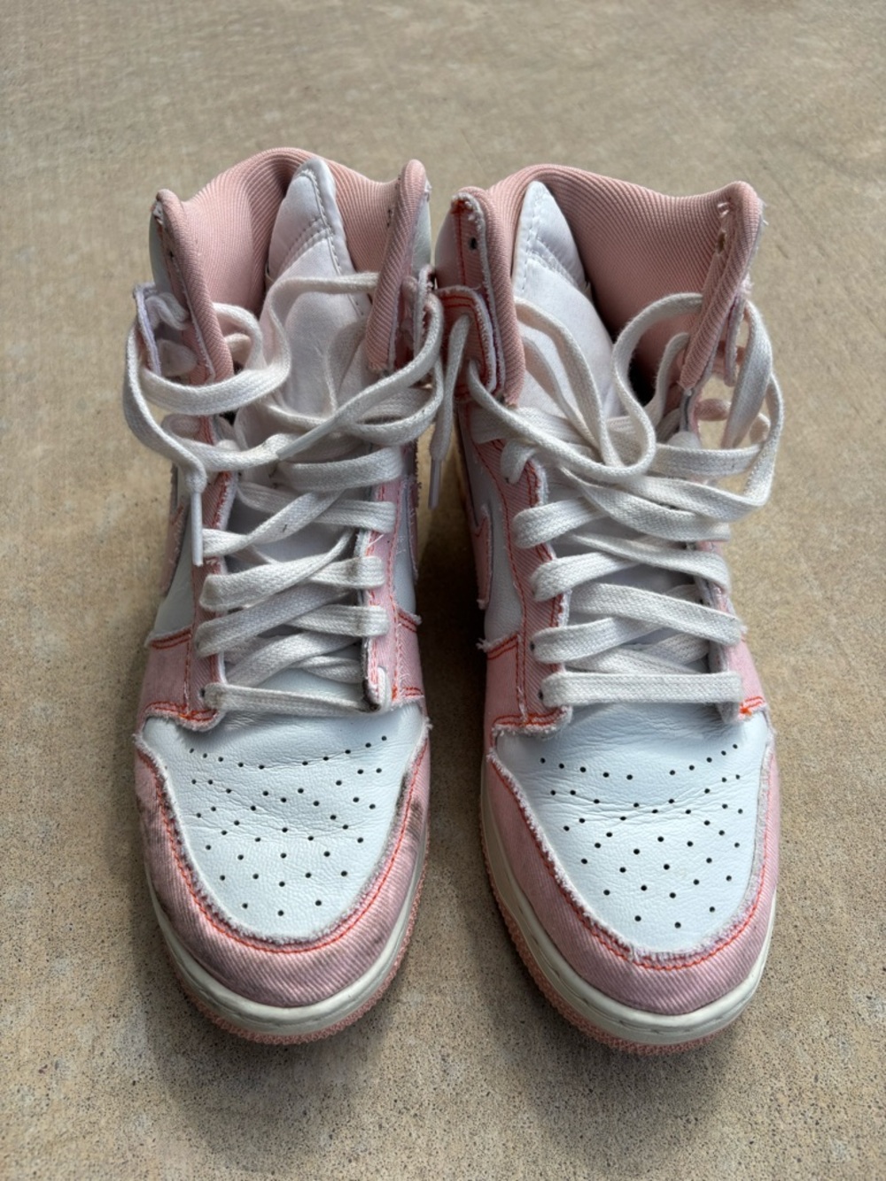 Women’s Nike  High-Top Sneakers - White & Pink